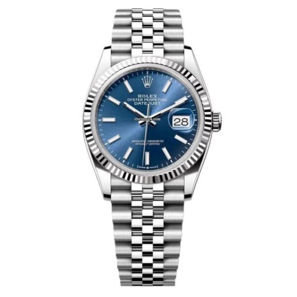 Rolex Datejust Silver Blue Dial Metal Watch